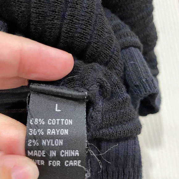 AB Studio Womens Mix-Stitch Flyaway Open-Front Cardigan Bolero Size Large Black - Picture 3 of 4